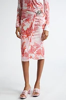 Versace Holiday Print Medusa Skirt Dusty Rose Coral Bone at Nordstrom, Us