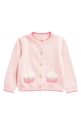 Rachel Riley Intarsia Cupcake Cotton Cardigan in Pink at Nordstrom, Size 12M