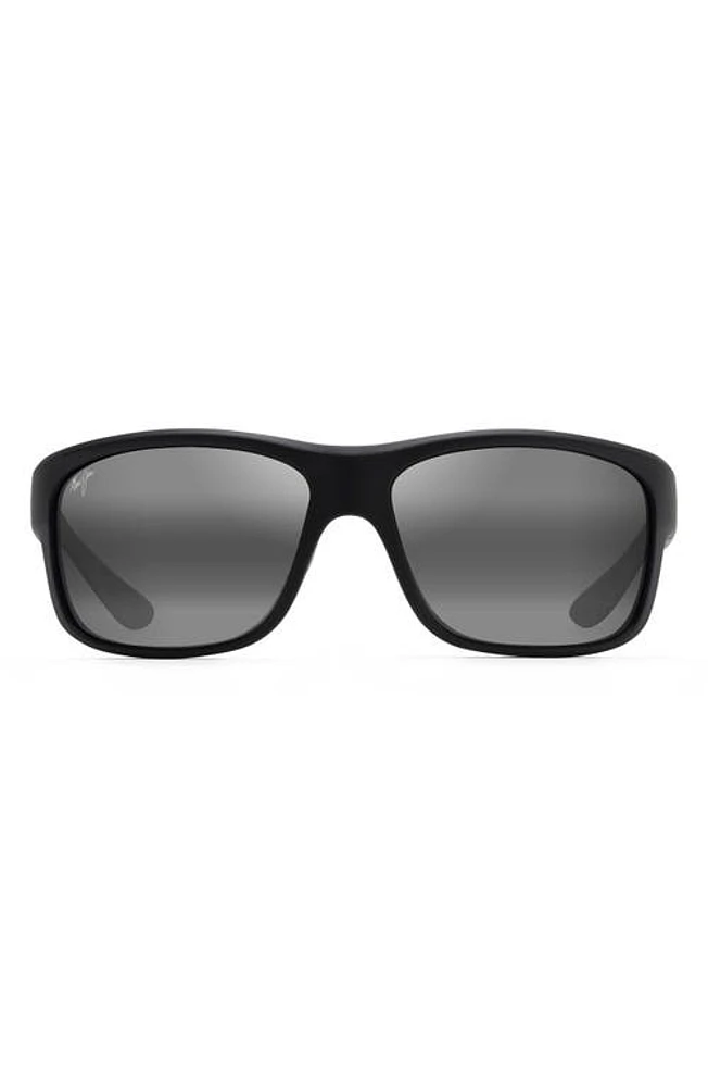 Maui Jim Southern Cross 63mm Ovresize Polarized Sunglasses in Black/Grey Gradient at Nordstrom