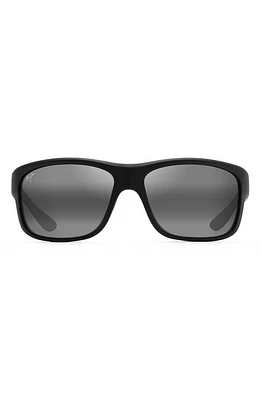 Maui Jim Southern Cross 63mm Ovresize Polarized Sunglasses in Black/Grey Gradient at Nordstrom