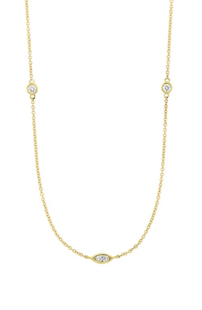 Bony Levy 18K Gold Diamond Station Necklace in 18K Yellow Gold at Nordstrom