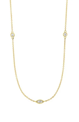 Bony Levy 18K Gold Diamond Station Necklace in 18K Yellow Gold at Nordstrom