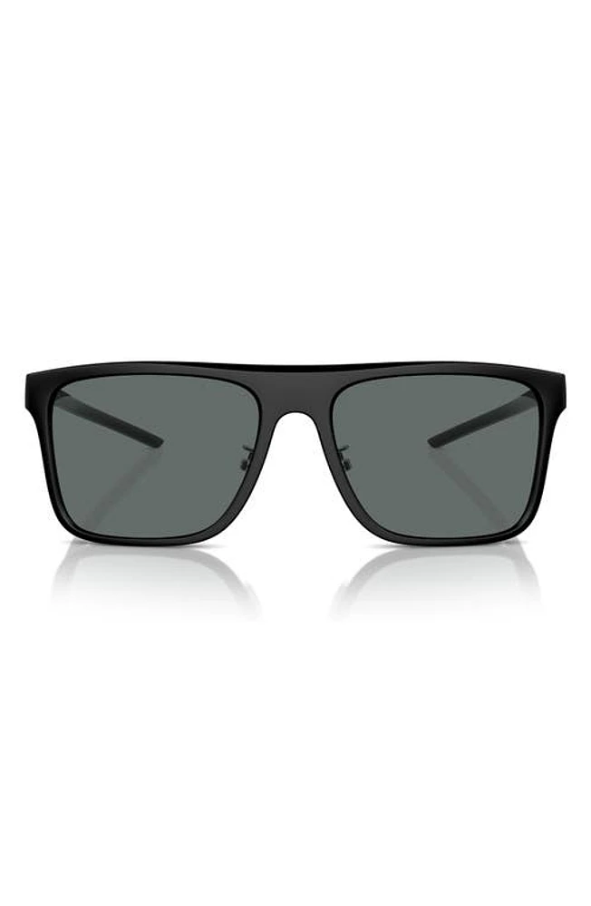 Scuderia Ferrari 58mm Polarized Square Sunglasses in Matte Black at Nordstrom