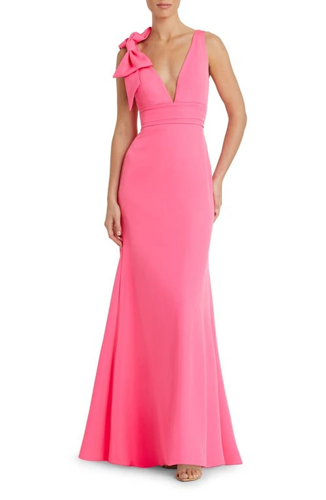 Mac Duggal Bow Shoulder V-Neck Gown at Nordstrom,