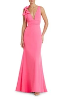 Mac Duggal Bow Shoulder V-Neck Gown at Nordstrom,