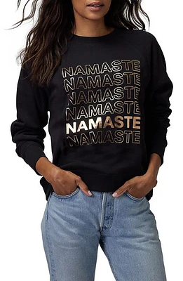 Spiritual Gangster Bridget Namaste Raglan Sleeve Sweatshirt in Black at Nordstrom, Size X-Small