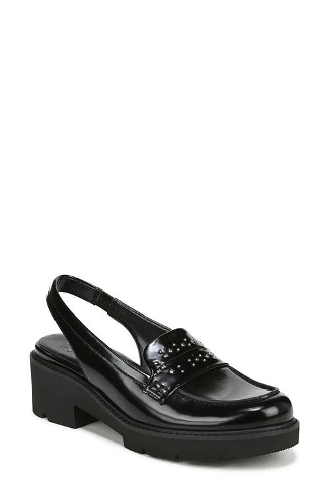 Naturalizer Darry Slingback Platform Penny Loafer Black Faux Leather at Nordstrom,