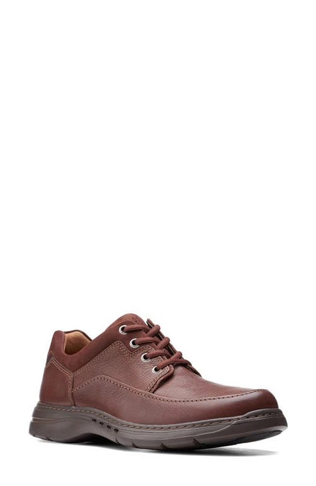 Clarks(r) Unstructured Brawley Moc Toe Derby Mahogany Tumbled Leather at Nordstrom,