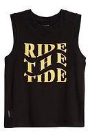 TINY TRIBE Kids' Ride the Tide Graphic Muscle Tee Black at Nordstrom,