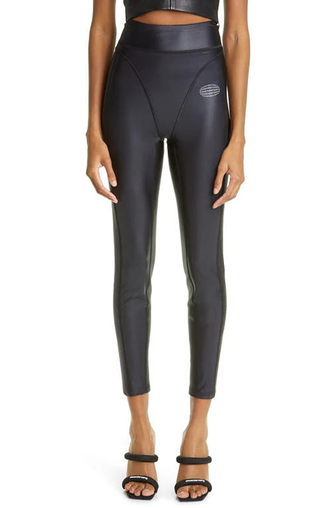 Alexander Wang Active Panty Line Crop High Waist Leggings in Black at Nordstrom, Size X-Small