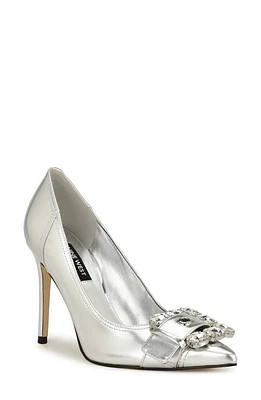 Nine West Fulu Crystal Buckle Pump Silver at Nordstrom,