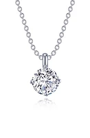 Lafonn Simulated Solitaire Diamond Pendant Necklace in White at Nordstrom, Size 20