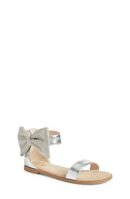 Yosi Samra Kids' Miss Cambelle Bow Ankle Strap Sandal Silver Metallic at Nordstrom, M