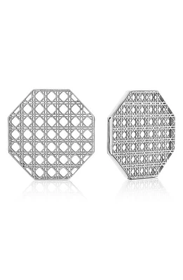 ManLuu Cane Octagonal Stud Earrings in Sterling Silver at Nordstrom