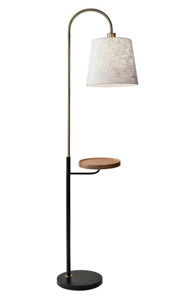 ADESSO LIGHTING Jeffrey Shelf Floor Lamp in Black/Antique Brass at Nordstrom