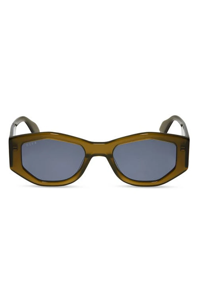 DIFF Zoe 52mm Polarized Oval Sunglasses in Rich Olive at Nordstrom