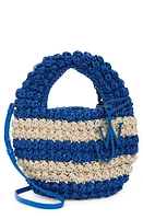 JW Anderson Popcorn Crocheted Cotton Basket Bag in Blue/Off White at Nordstrom