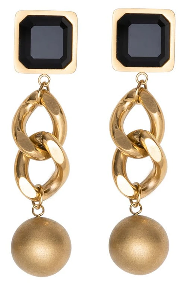 st. Moran Geo Street Onyx Drop Earrings in Black at Nordstrom