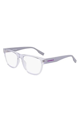 Converse 52mm Rectangular Blue Light Blocking Reading Glasses in Crystal Clear at Nordstrom