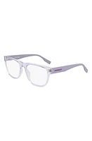 Converse 52mm Rectangular Blue Light Blocking Reading Glasses in Crystal Clear at Nordstrom