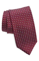 Canali Neat Silk Tie in Red at Nordstrom