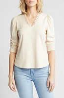 Wit & Wisdom Ruffle Lace Trim Top at Nordstrom,