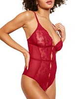 Adore Me Rosie Crotchless Bodysuit Lingerie Dark at Nordstrom