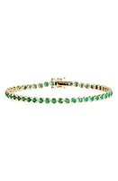 VALANI ATELIER Emerald Tennis Bracelet in Yellow Gold/Emerald at Nordstrom, Size 7