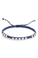 Caputo & Co. Eleven Silver Macramé Bracelet in Navy at Nordstrom