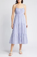 Rails Blakely Stripe Organic Cotton Tiered Midi Sundress Anacapa at Nordstrom,