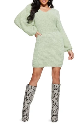 GUESS Adeline Long Sleeve Sweater Dress Green at Nordstrom,