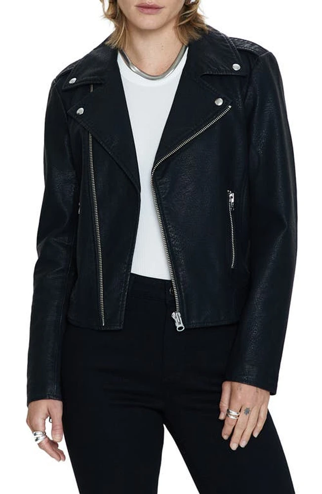 Pistola Nicolette Faux Leather Moto Jacket in Noir at Nordstrom, Size Medium