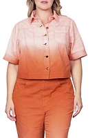 Standards & Practices Dip Dye Crop Jacket Coral at Nordstrom,