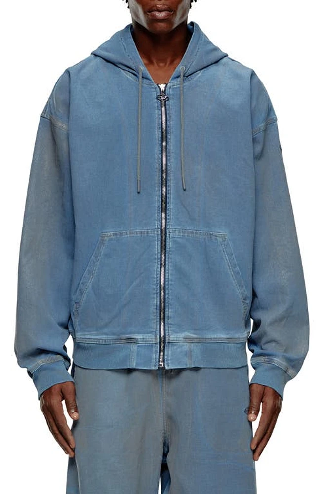 DIESEL D-Gir-S Track Tie Dye Denim Zip-Up Hoodie at Nordstrom,