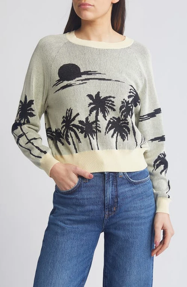 The GREAT. Palm Cotton Sweater Black at Nordstrom,