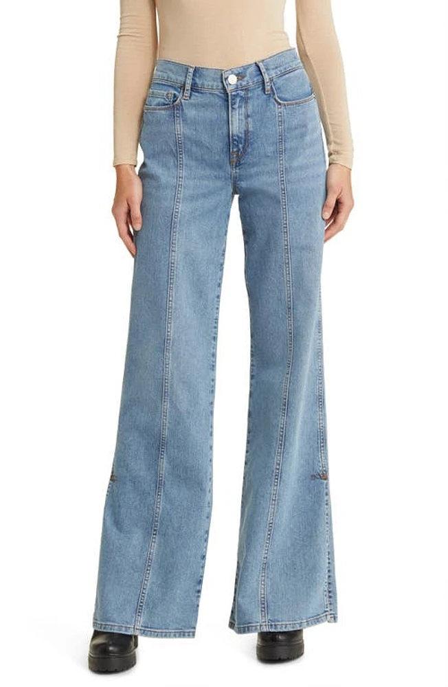 FRAME Le Slim Palazzo Seamed High Waist Wide Leg Jeans Gloomy Skies at Nordstrom,