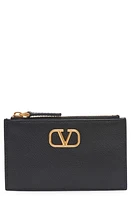 Valentino Garavani VLOGO Leather Coin Card Case in Nero at Nordstrom