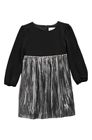 Little Angels Kids' Shimmer Long Sleeve Dress Silver at Nordstrom,