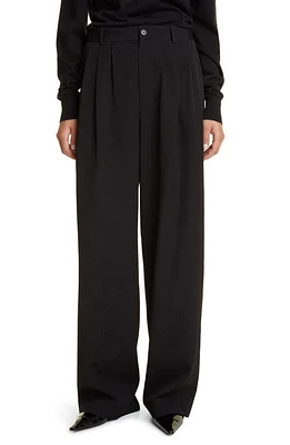 The Row Rufos Pleated Wool Pants Black at Nordstrom,