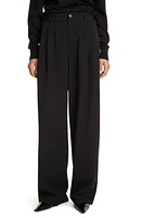 The Row Rufos Pleated Wool Pants Black at Nordstrom,