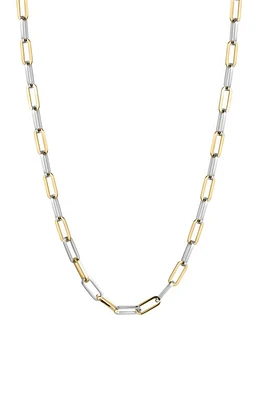 Jane Basch Designs Two-Tone Paper Clip Chain Necklace in Silver And Gold at Nordstrom