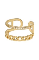 Ettika Cubic Zirconia Rope Ring in Gold at Nordstrom