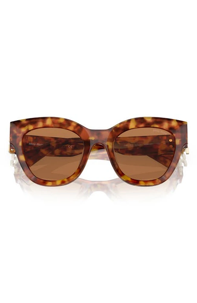 Miu Miu 51mm Butterfly Sunglasses in Lite Havana at Nordstrom