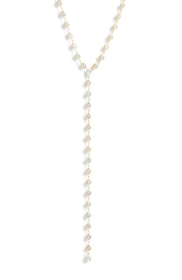 SHYMI Cubic Zirconia Bezel Y-Necklace in Gold/White at Nordstrom