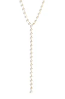 SHYMI Cubic Zirconia Bezel Y-Necklace in Gold/White at Nordstrom