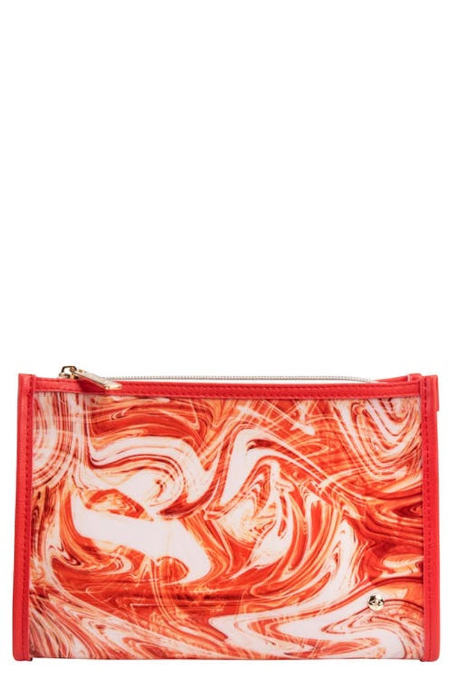 Stephanie Johnson Miami Tangerine Tango Medium Zip Cosmetics Bag at Nordstrom