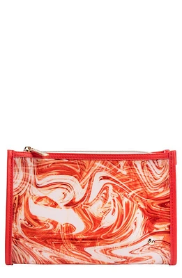 Stephanie Johnson Miami Tangerine Tango Medium Zip Cosmetics Bag at Nordstrom