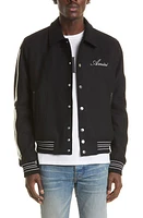 AMIRI Bones Wool Varsity Jacket Black at Nordstrom, Us