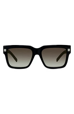 Givenchy GV Day Square Sunglasses in Shiny Black /Gradient Smoke at Nordstrom