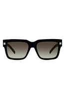 Givenchy GV Day Square Sunglasses in Shiny Black /Gradient Smoke at Nordstrom